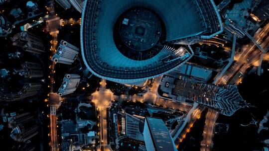 上海中心大厦俯拍视频素材模板下载