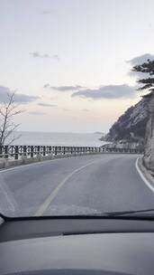 开车第一视角青岛崂山沿海公路