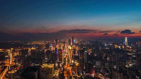 深圳城市夜景航拍延时4k