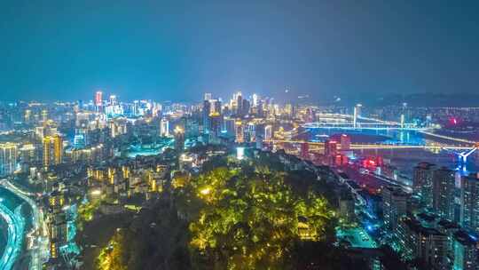 重庆城市夜景航拍