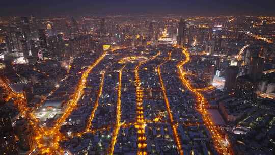 航拍天津五大道夜景