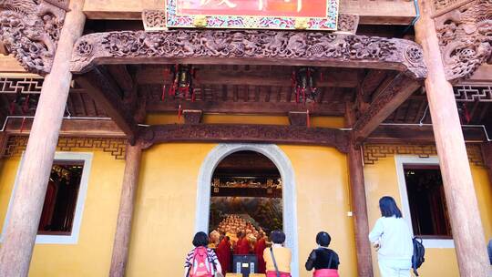 安徽九华山祗园禅寺雾景视频素材