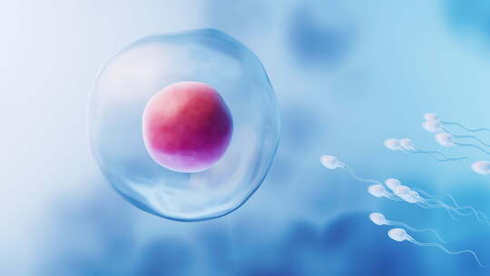 卵子细胞与精子细胞的结合动画视频素材模板下载