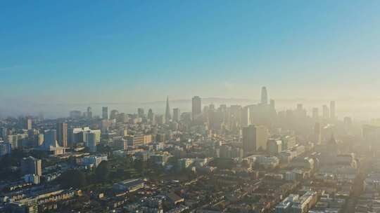 城市航拍摩天大楼城市群