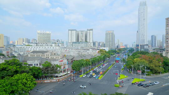 南宁城市街景中式传统古建筑栏杆 榫卯结构