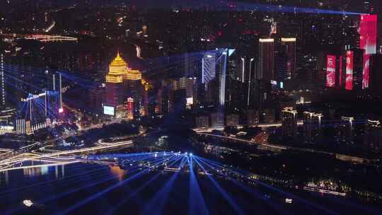 辽宁沈阳夜景城市夜晚灯光