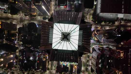 平安金融中心夜晚夜景深圳航拍城市地标高楼