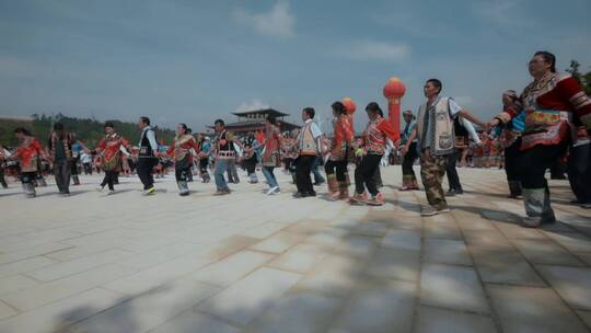 民族节日视频楚雄武定彝族火把节舞蹈现场视频素材模板下载