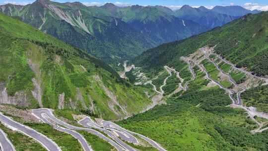 航拍四川独库公路宝康线高山森林风光