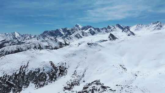 雪宝顶徒步旅行素材