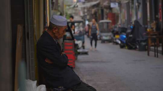 清晨巷子城市街道