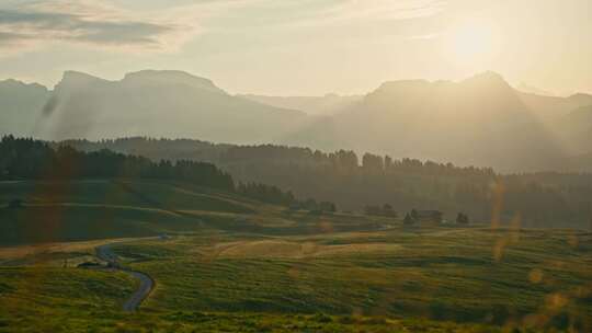 Alpe Di Siusi，领域，道路，