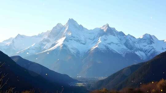 4k安第斯山脉雪山远眺大屏背景