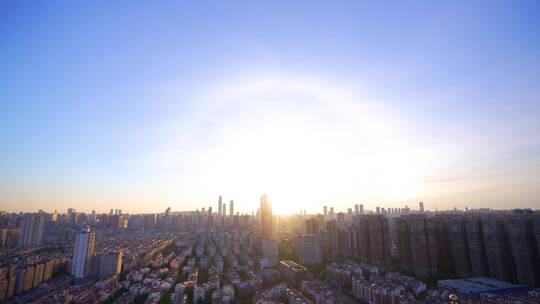 4K万家丽广场楼顶日落夕阳打卡空镜集合视频素材模板下载