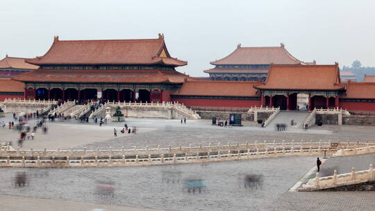 中国紫禁城北京宫殿建筑群视频素材模板下载