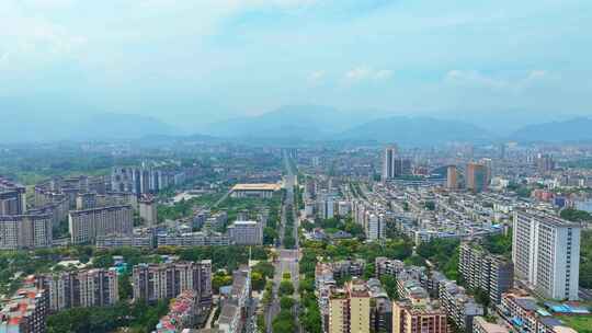 峨眉山城市航拍 峨眉高空城市空镜头