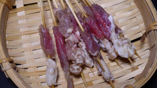 牛肉串小串肉串钵钵鸡炸串烤串美食