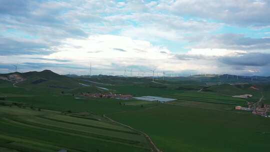 航拍森林草原风景 承德坝上草原