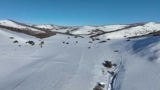 大兴安岭丘陵山地寒冬山林雪景自然风光