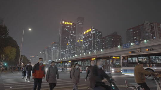 白领下班 都市夜晚 深夜加班