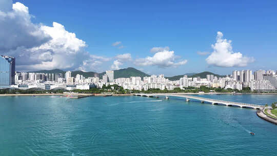 航拍海南三亚湾