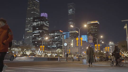 新年城市街道 新年城市夜景