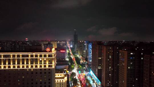 西安夜景合集航拍西安交通雨后交通都市繁华