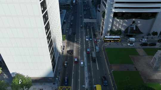 香港街道交通车流航拍夏悫道路马路车辆行驶