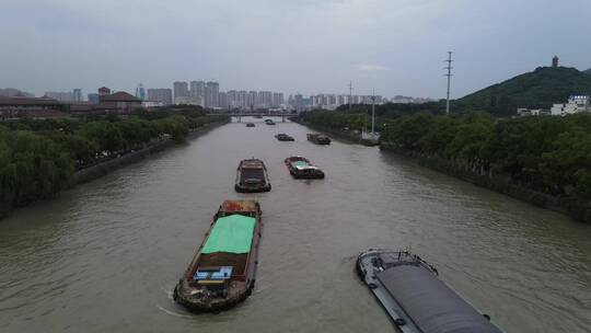 京杭大运河4K航拍视频素材模板下载