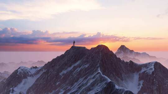 登顶雪山 登山