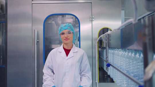 高加索科学家在仓库实验室工作的肖像。视频素材模板下载