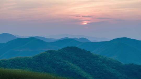 （延时）浙江山区竹山竹林竹海唯美日落