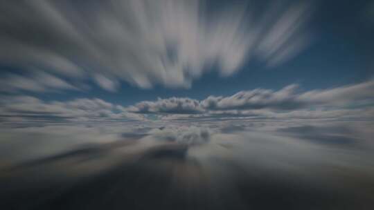 超震撼云层中穿梭千里飞行延时航拍