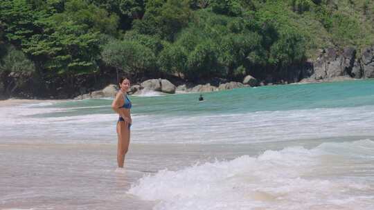 海滩美女泰国岛屿
