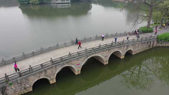 广州东山湖公园景色航拍素材