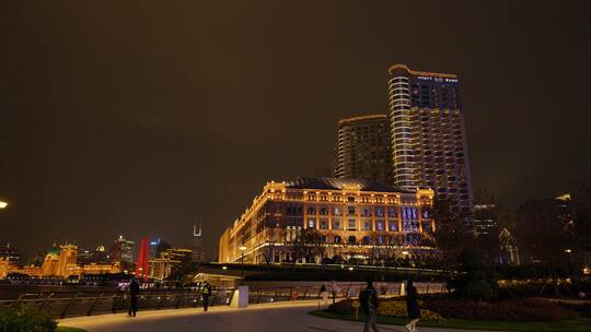 上海外滩，陆家嘴夜景