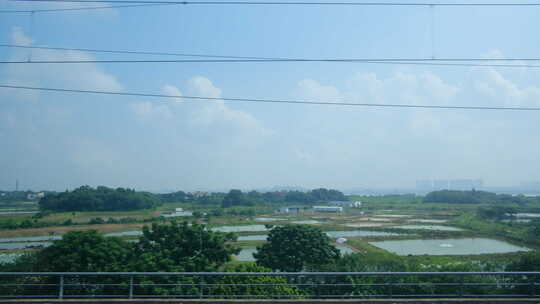 动车高铁火车窗外风景 沿途风光