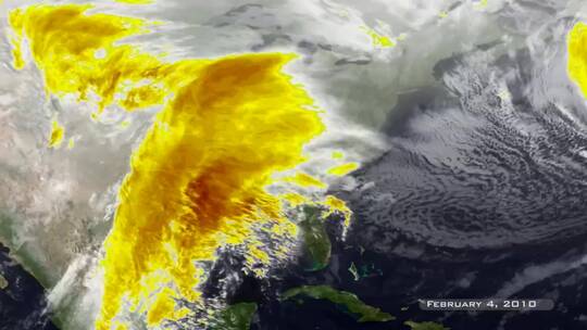 天气图显示风暴经过美国东海岸