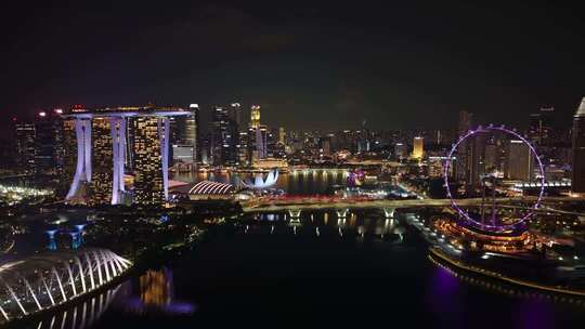 新加坡城市夜景俯瞰