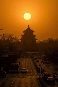 北京天坛春秋分落日悬日