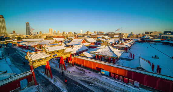 悟2x7航拍沈阳故宫雪景