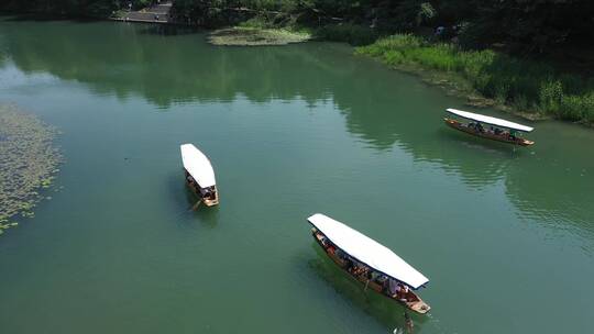 航拍杭州西湖浴鹘湾自然风景