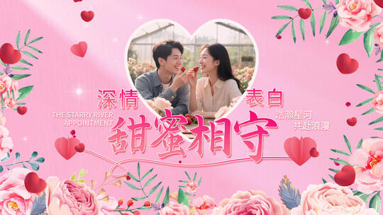 520照片汇聚爱心浪漫情人节片头AE模板