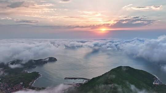 青岛崂山风景区青山村平流雾