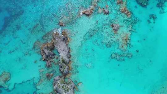 百慕大，岩礁，空中飞行，美丽的风景，热带天堂，大西洋