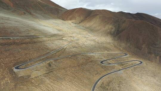 航拍西藏日喀则珠峰大本营公路风光视频素材模板下载