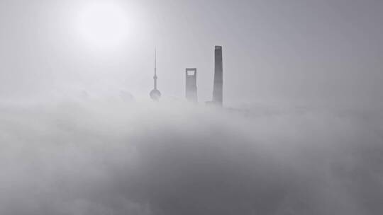 上海平流雾延时航拍