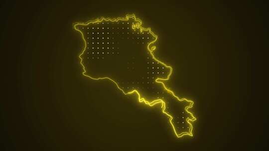 霓虹黄亚美尼亚地图边界轮廓环路背景