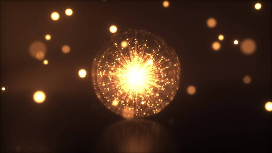 金色星球烟花焰火爆炸粒子唯美动态视频素材视频素材模板下载
