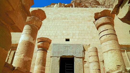 埃及女王神殿的石柱视频素材模板下载